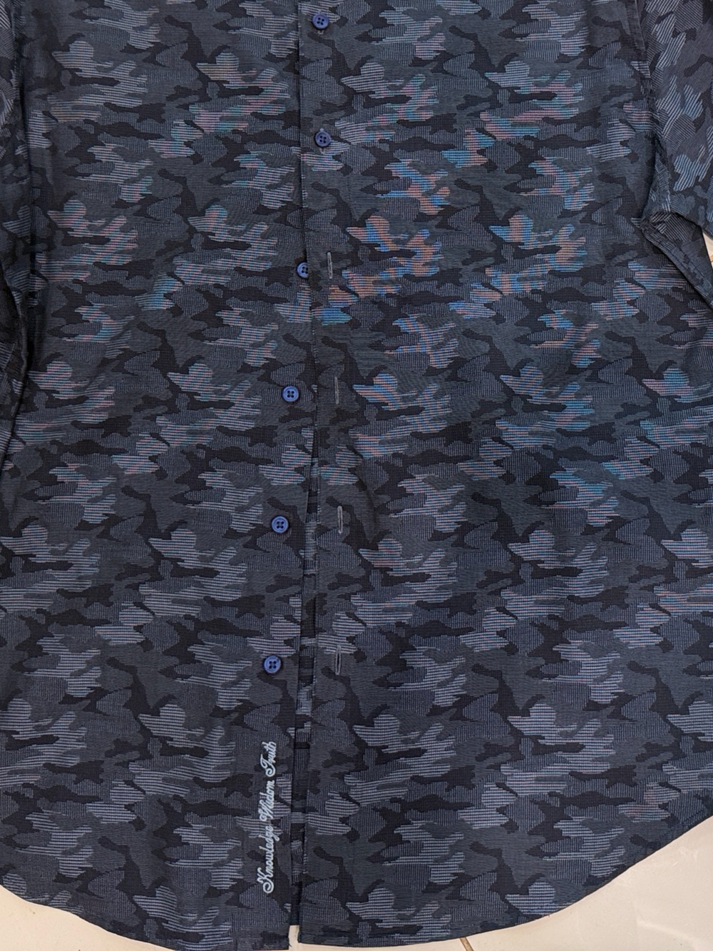 Robert Graham Men's Navy Camo Button-Down Shirt - Picture 5 of 5